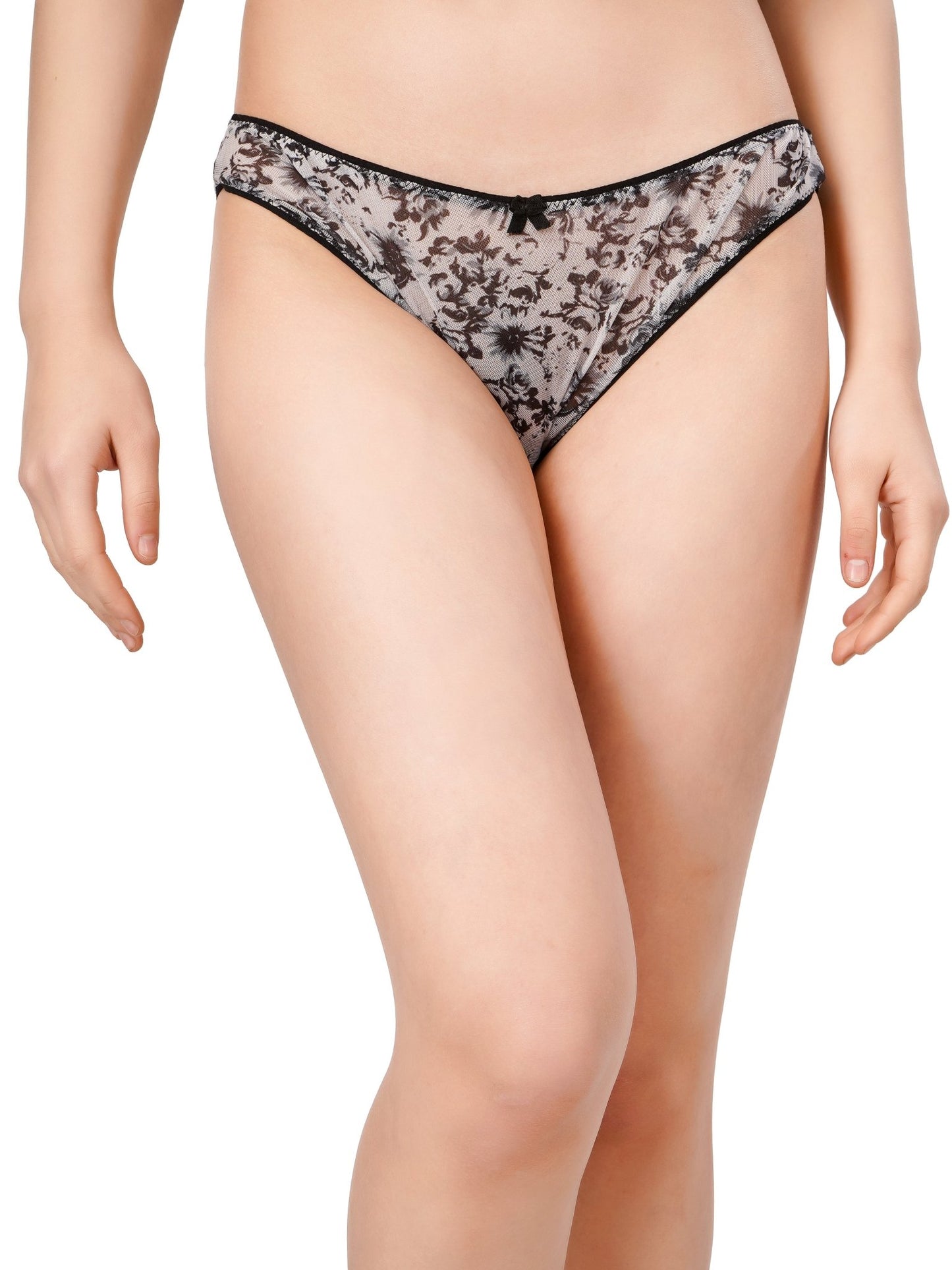 Floral Printed Bikini Brief set of two (black and white floral) - Cano Cristales Fashion