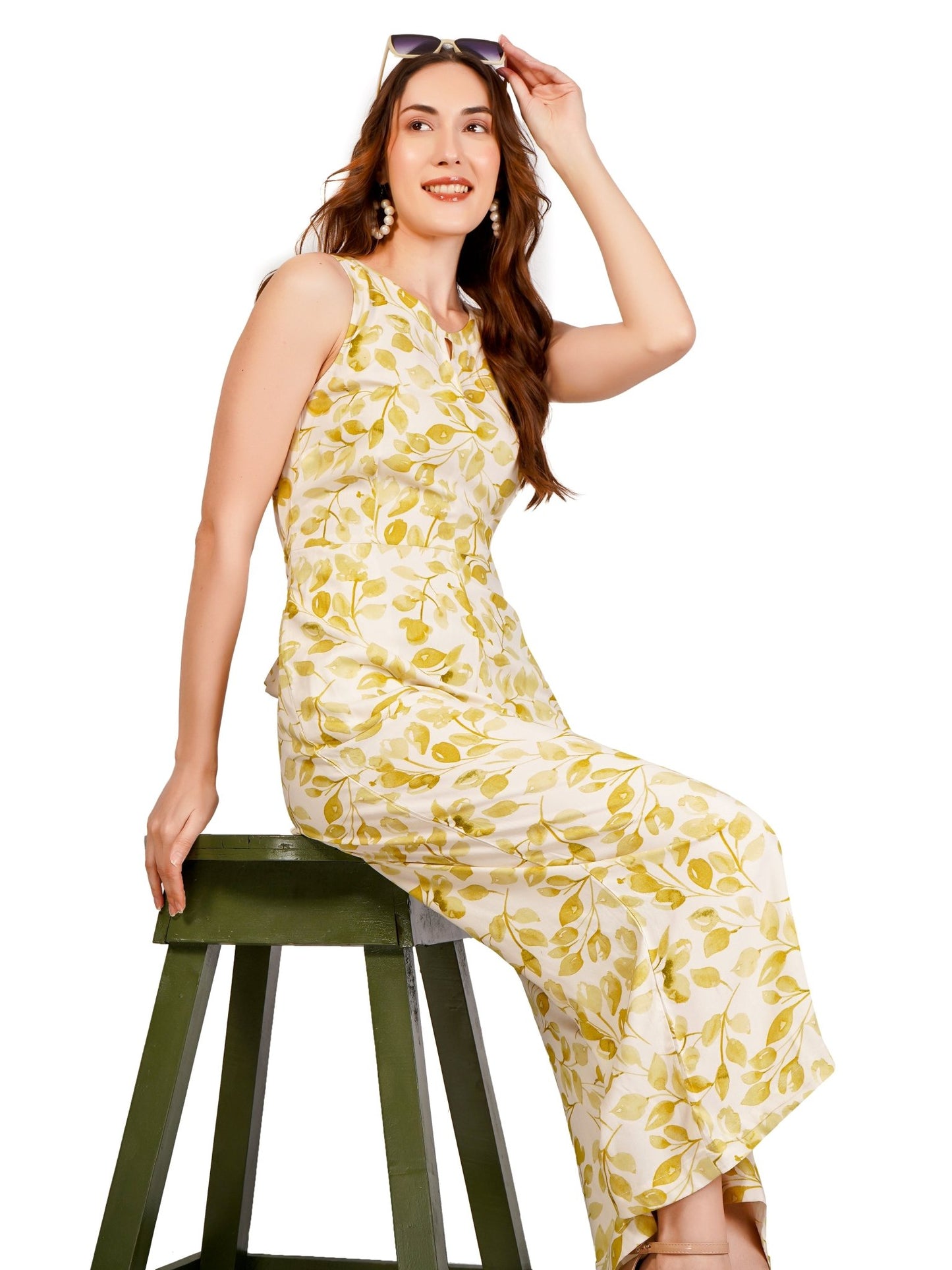 Floral printed Sleeveless Basic Jumpsuit - Cano Cristales Fashion