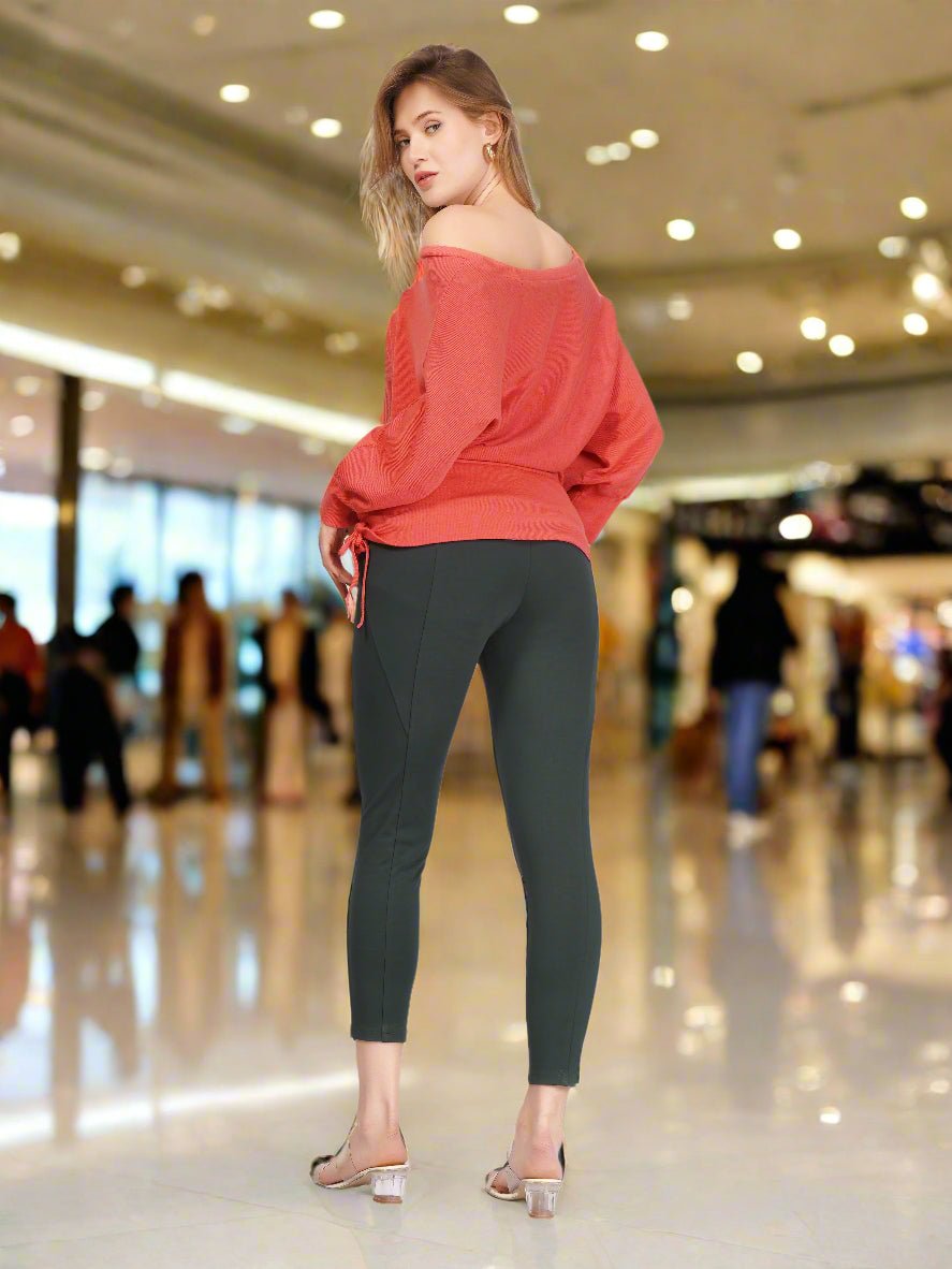 Ankle Length B Green Trouser - Cano Cristales Fashion