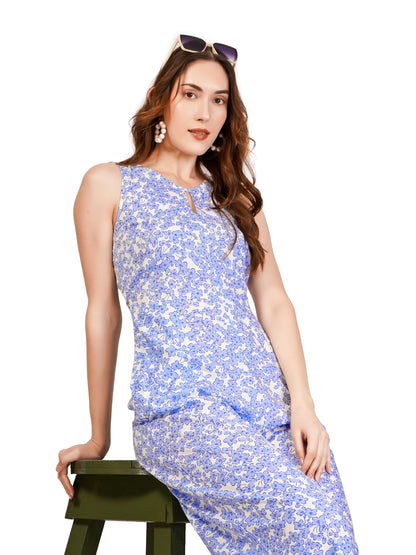 Floral printed Sleeveless Basic Jumpsuit